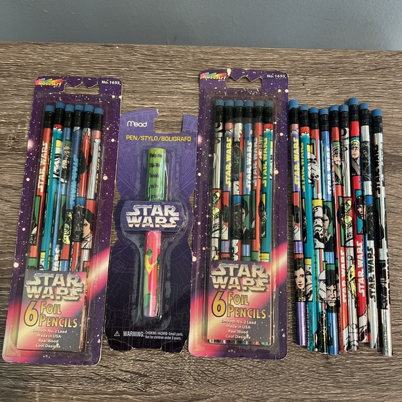 RoseArt/Mead Other - Star Wars Pencil Pen Lot No.2 Foil Pencils by RoseArt Pen By Mead Lot of 22